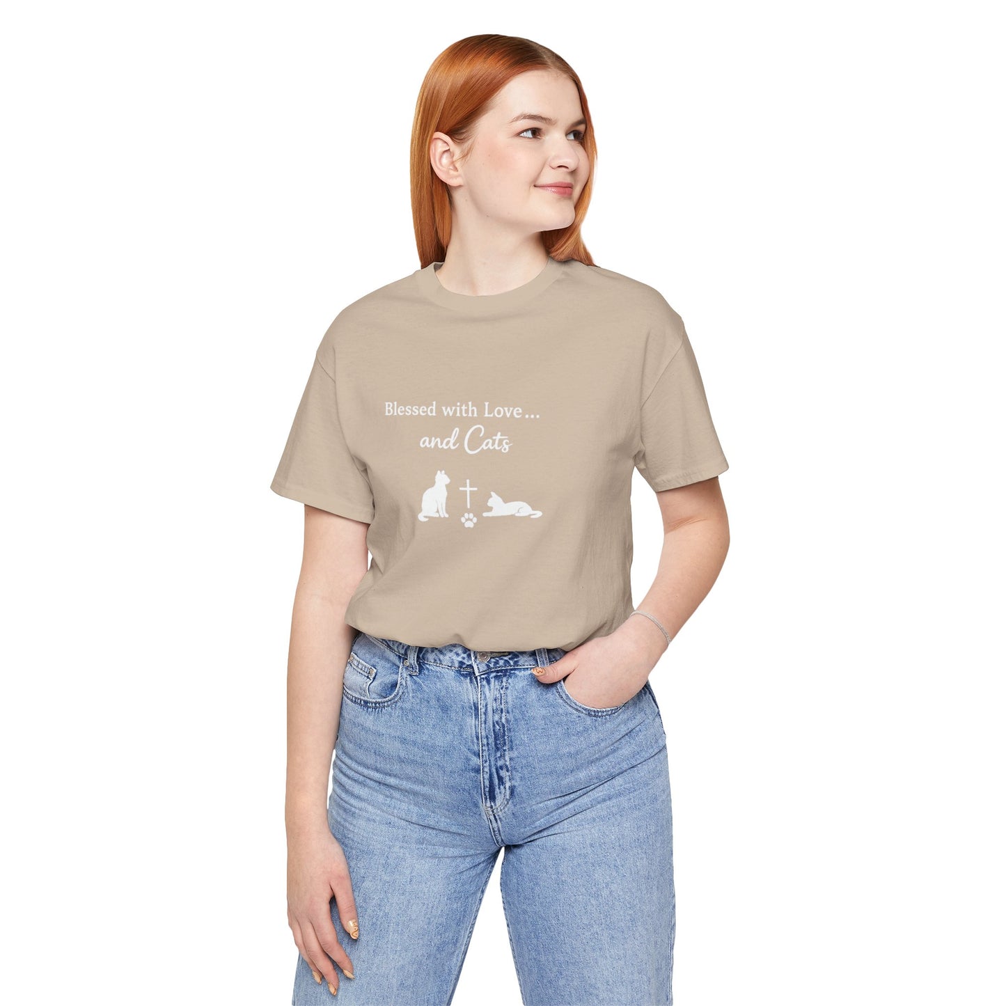 Blessed with Love...and Cats T‑Shirt — Faith Inspired Christian Cat Tee