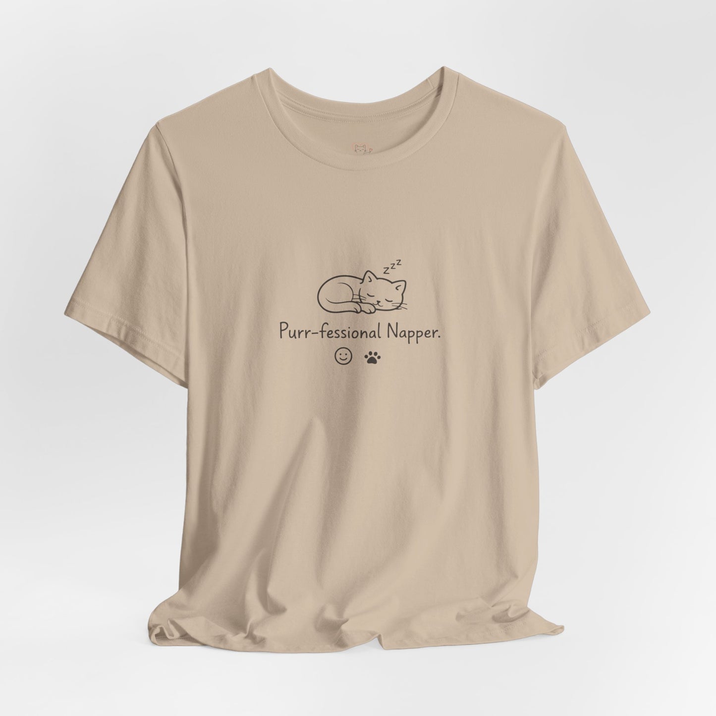 Purr-fessional Napper T‑Shirt — Cute Sleeping Cat Tee
