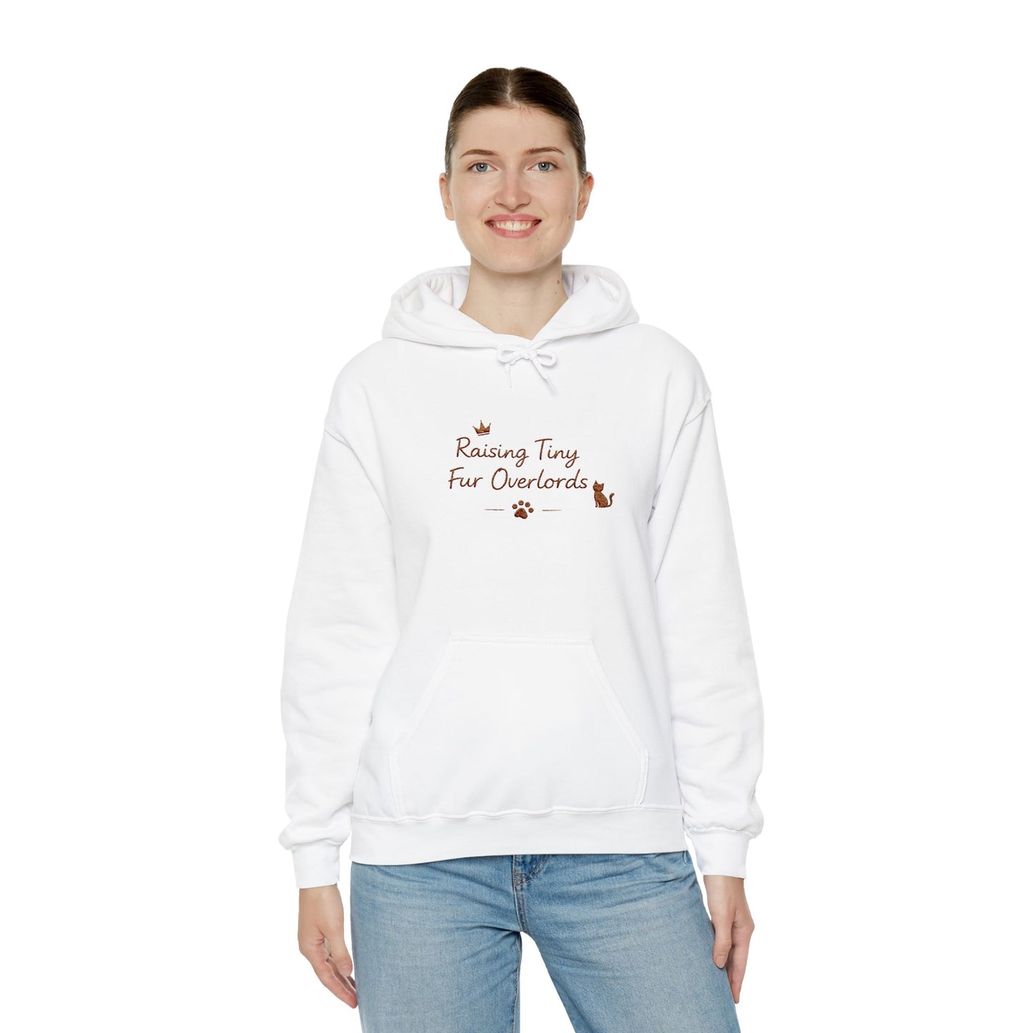 Raising Tiny Fur Overlords Hoodie — Embroidered Cute Cat Pullover