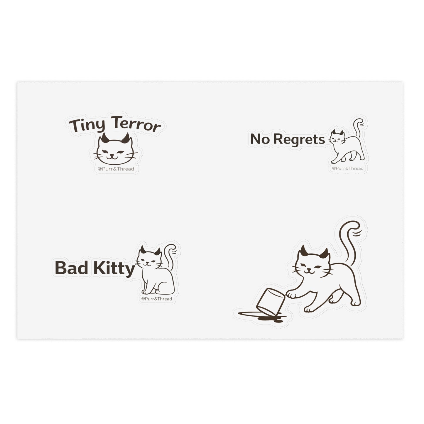 Bad Kitty Sticker Sheet — Sassy Kitty Planner & Laptop Stickers