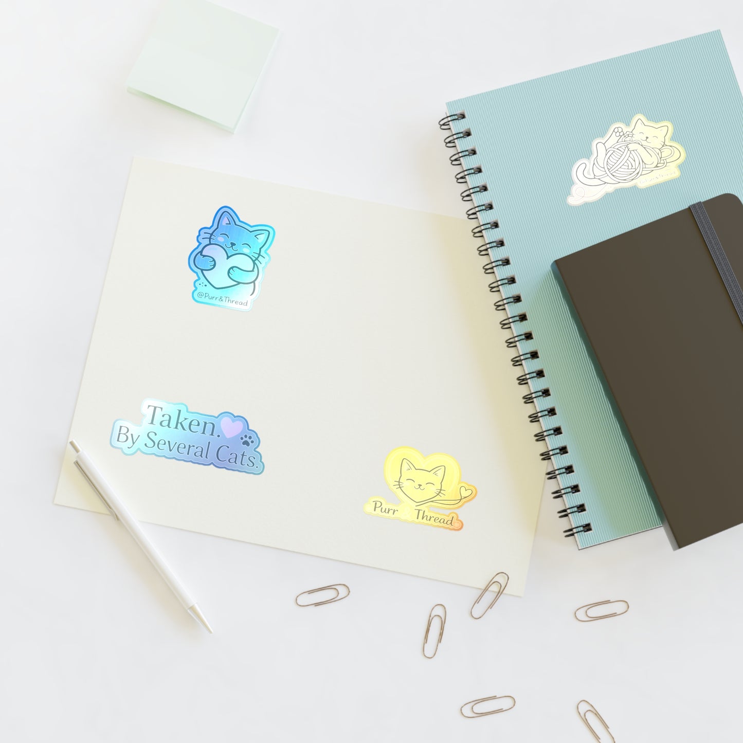 Cat Lover Sticker Sheet — "Taken by Several Cats" Cute Kitty Planner & Laptop Stickers