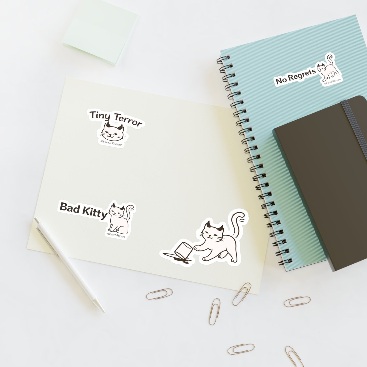 Bad Kitty Sticker Sheet — Sassy Kitty Planner & Laptop Stickers