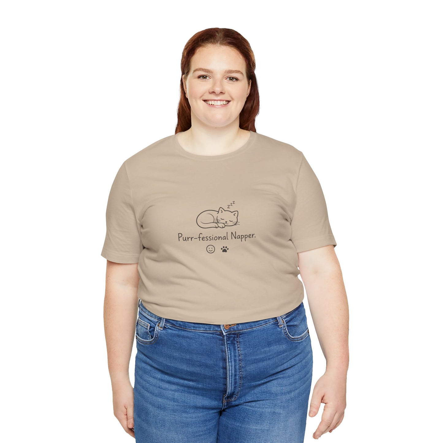 Purr-fessional Napper T‑Shirt — Cute Sleeping Cat Tee