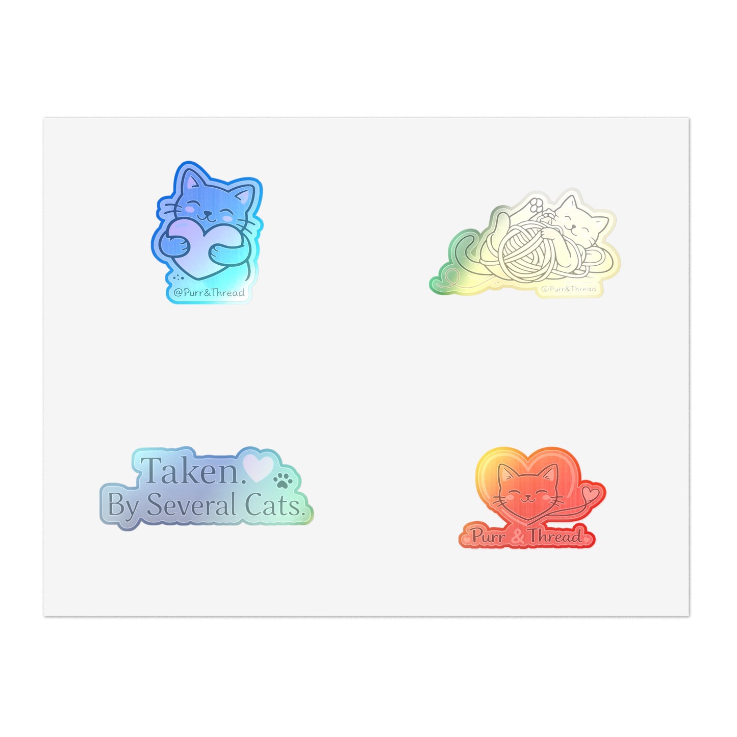 Cat Lover Sticker Sheet — "Taken by Several Cats" Cute Kitty Planner & Laptop Stickers