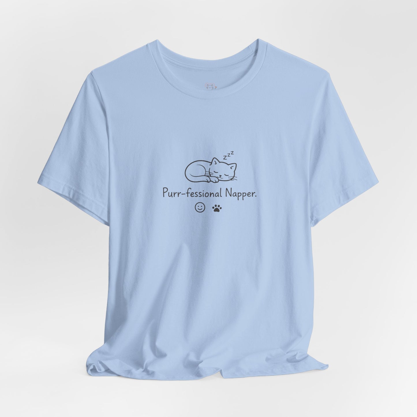 Purr-fessional Napper T‑Shirt — Cute Sleeping Cat Tee