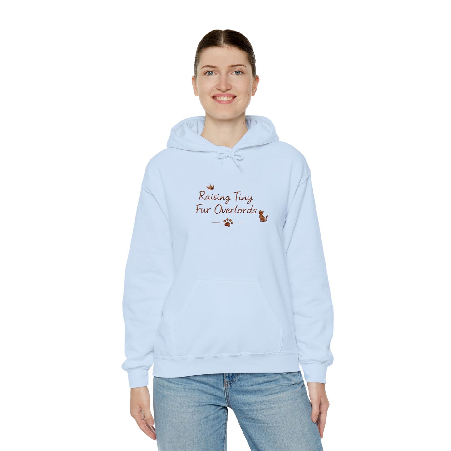 Raising Tiny Fur Overlords Hoodie — Embroidered Cute Cat Pullover