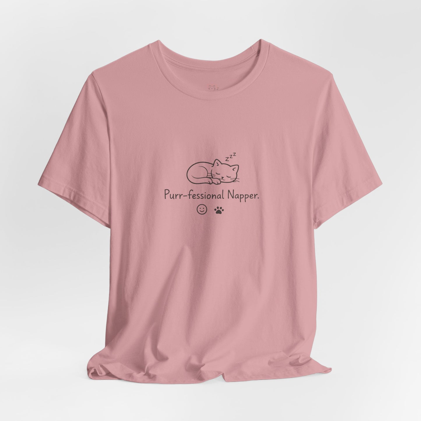 Purr-fessional Napper T‑Shirt — Cute Sleeping Cat Tee