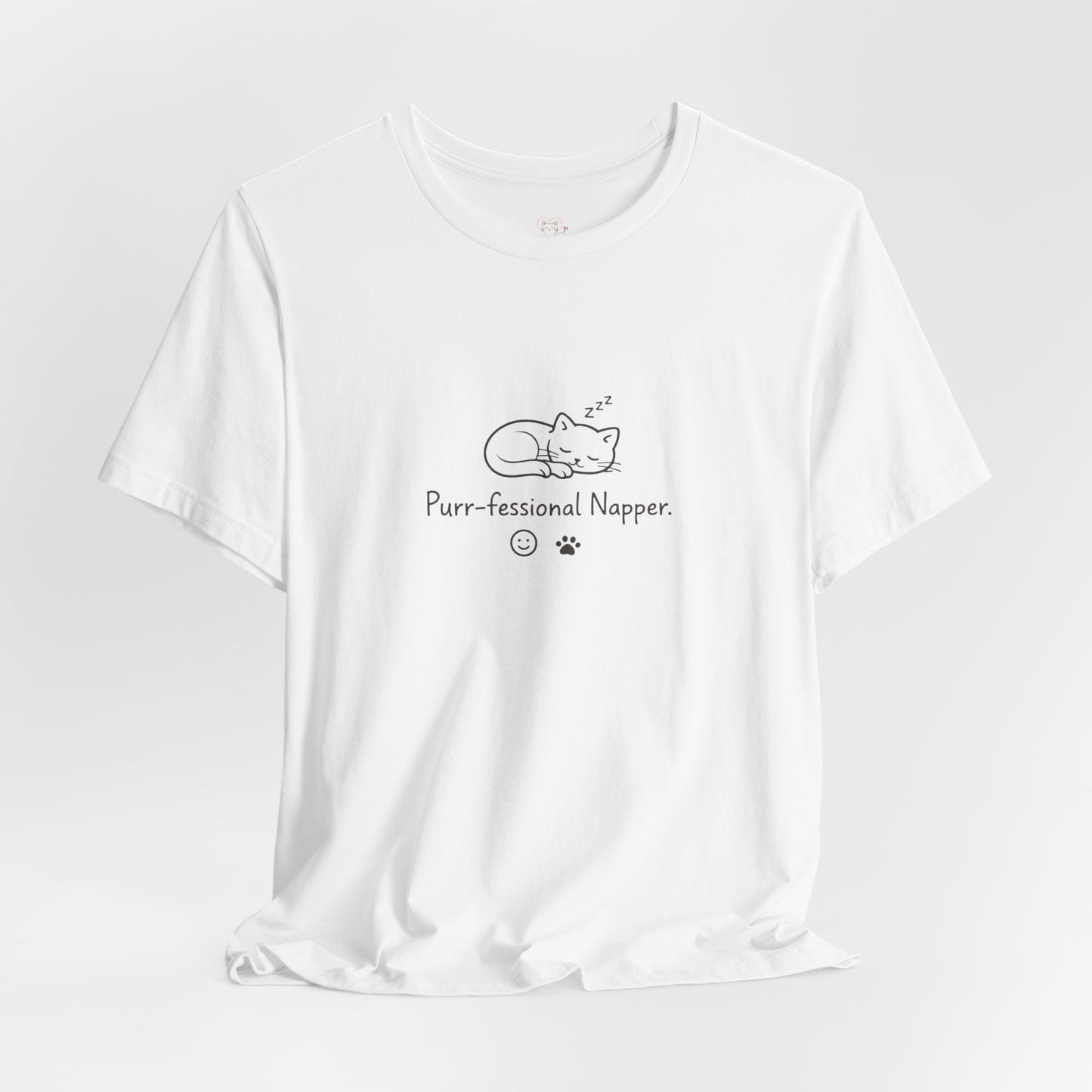 Purr-fessional Napper T‑Shirt — Cute Sleeping Cat Tee