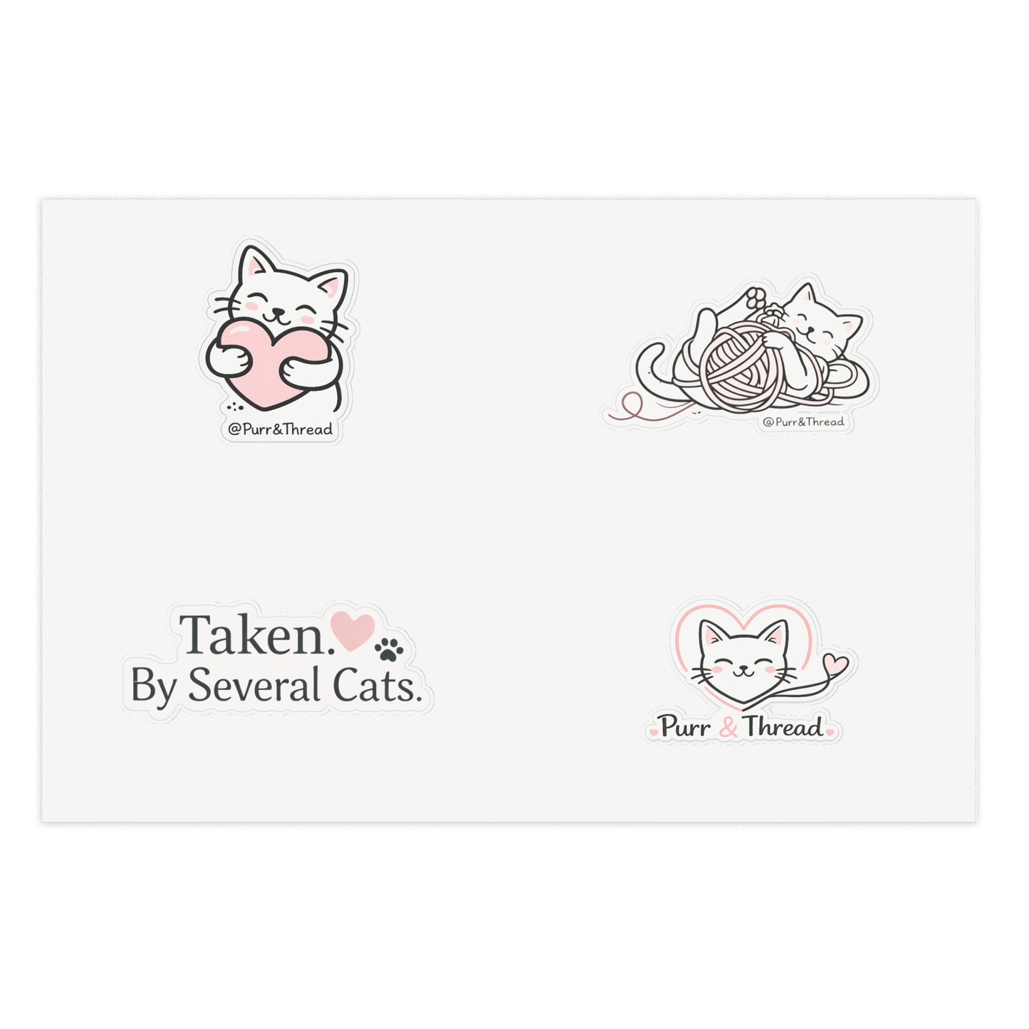 Cat Lover Sticker Sheet — "Taken by Several Cats" Cute Kitty Planner & Laptop Stickers
