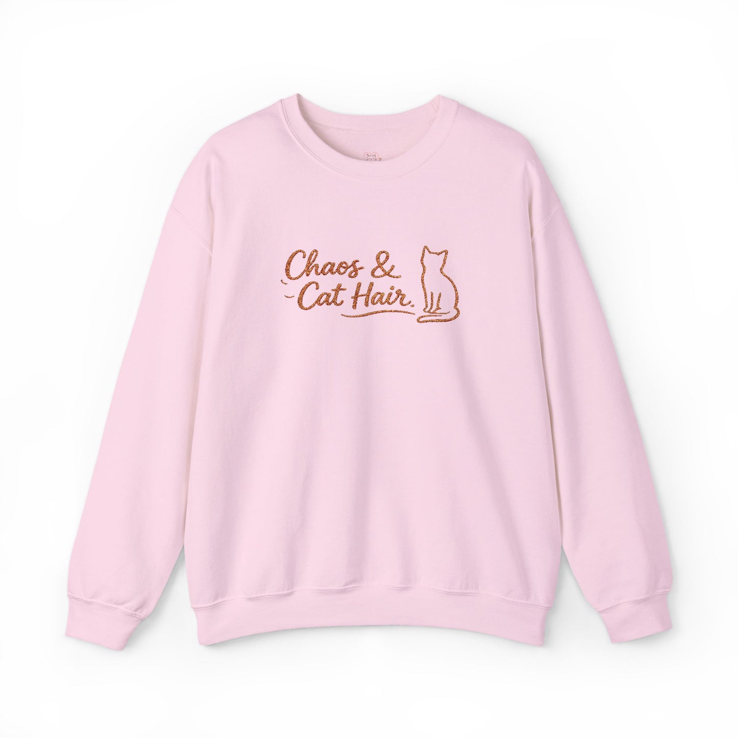 Chaos & Cat Hair Embroidered Sweatshirt — Cute Cat Lover Crewneck
