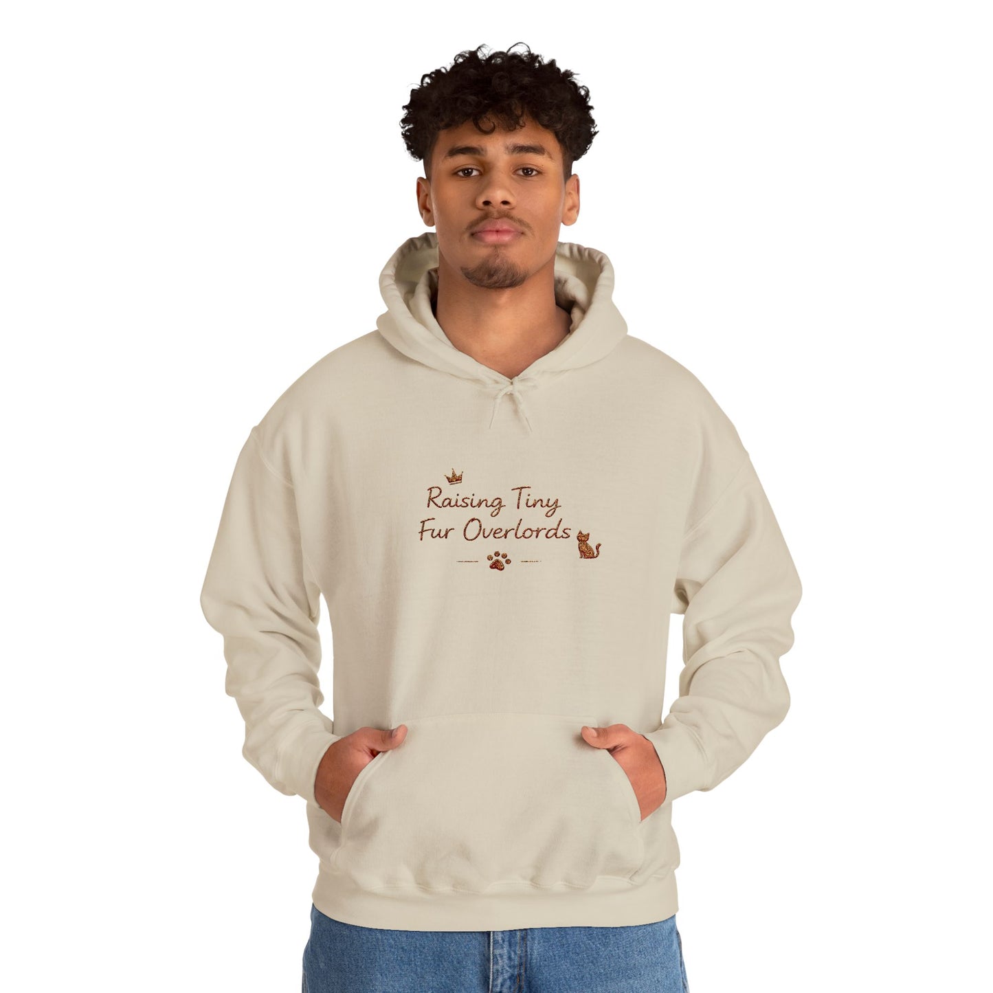 Raising Tiny Fur Overlords Hoodie — Embroidered Cute Cat Pullover