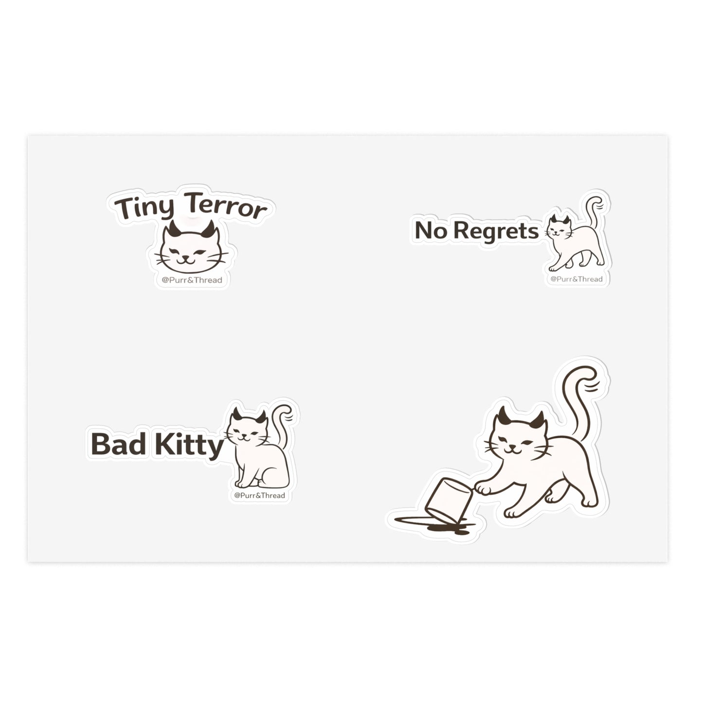 Bad Kitty Sticker Sheet — Sassy Kitty Planner & Laptop Stickers