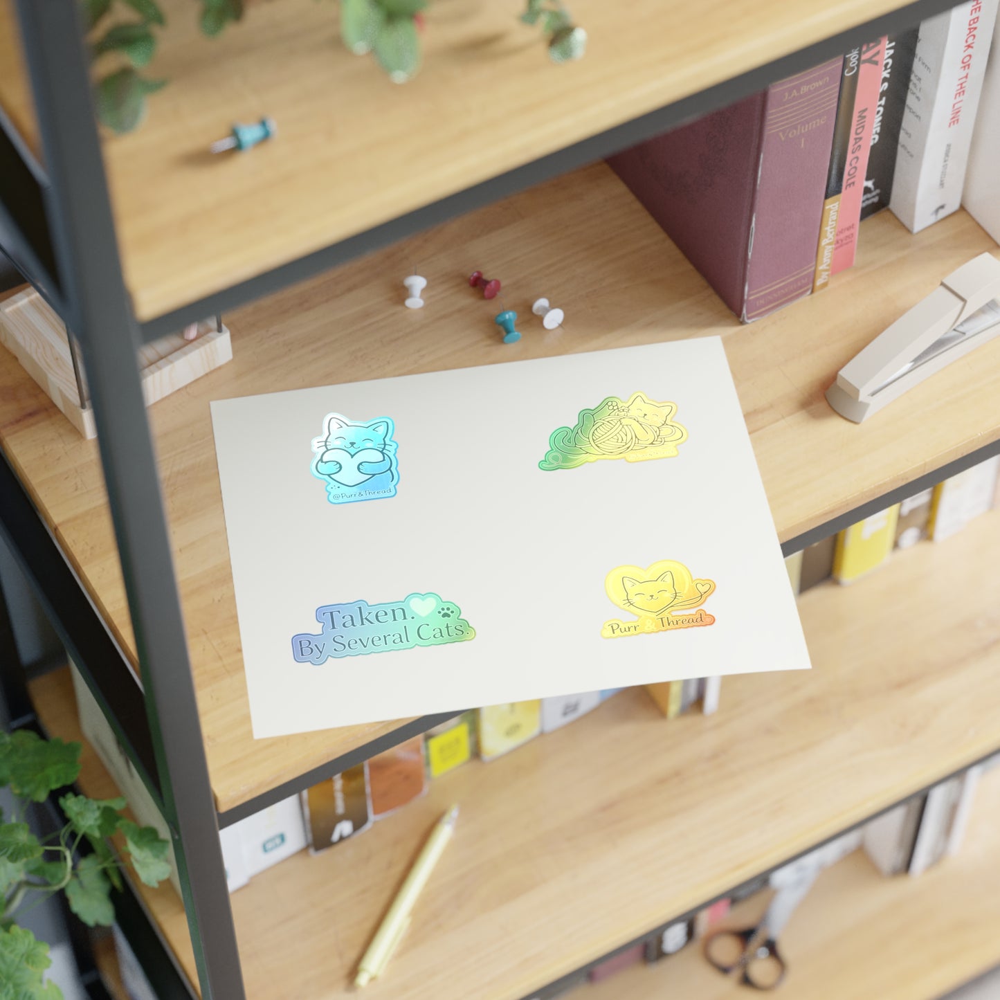 Cat Lover Sticker Sheet — "Taken by Several Cats" Cute Kitty Planner & Laptop Stickers