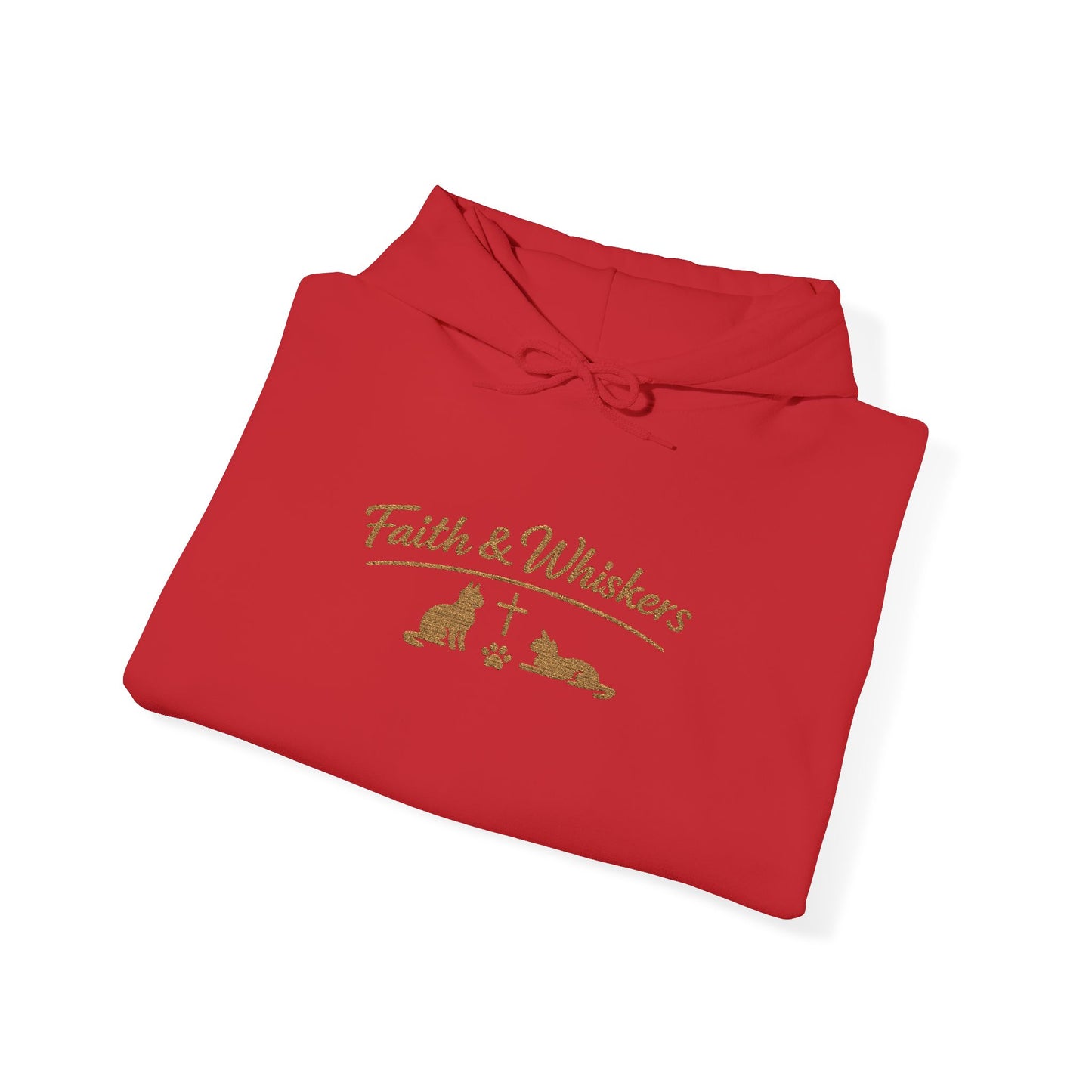 Faith & Whiskers Embroidered Hoodie — Cat Faith Inspired Christian Pullover