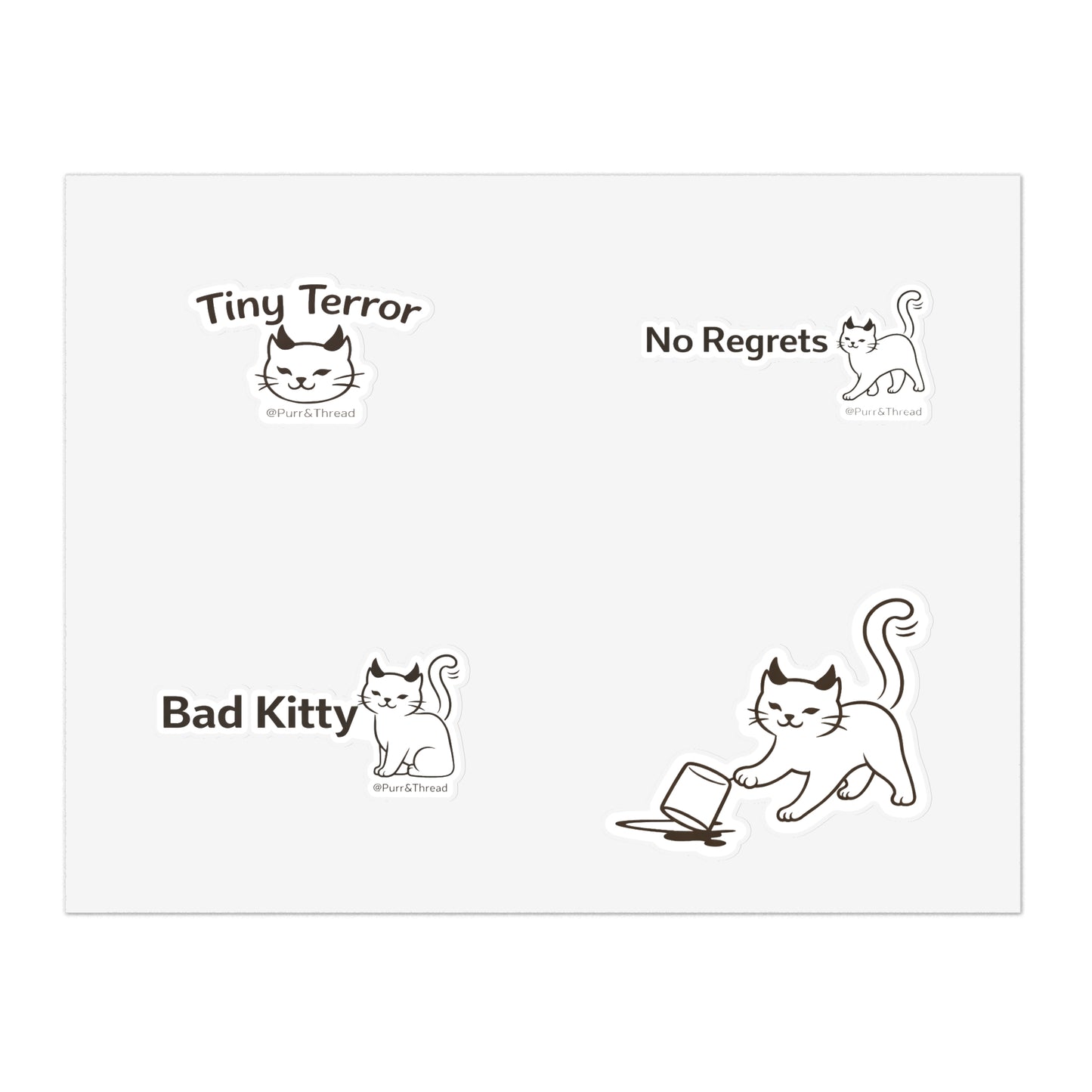 Bad Kitty Sticker Sheet — Sassy Kitty Planner & Laptop Stickers
