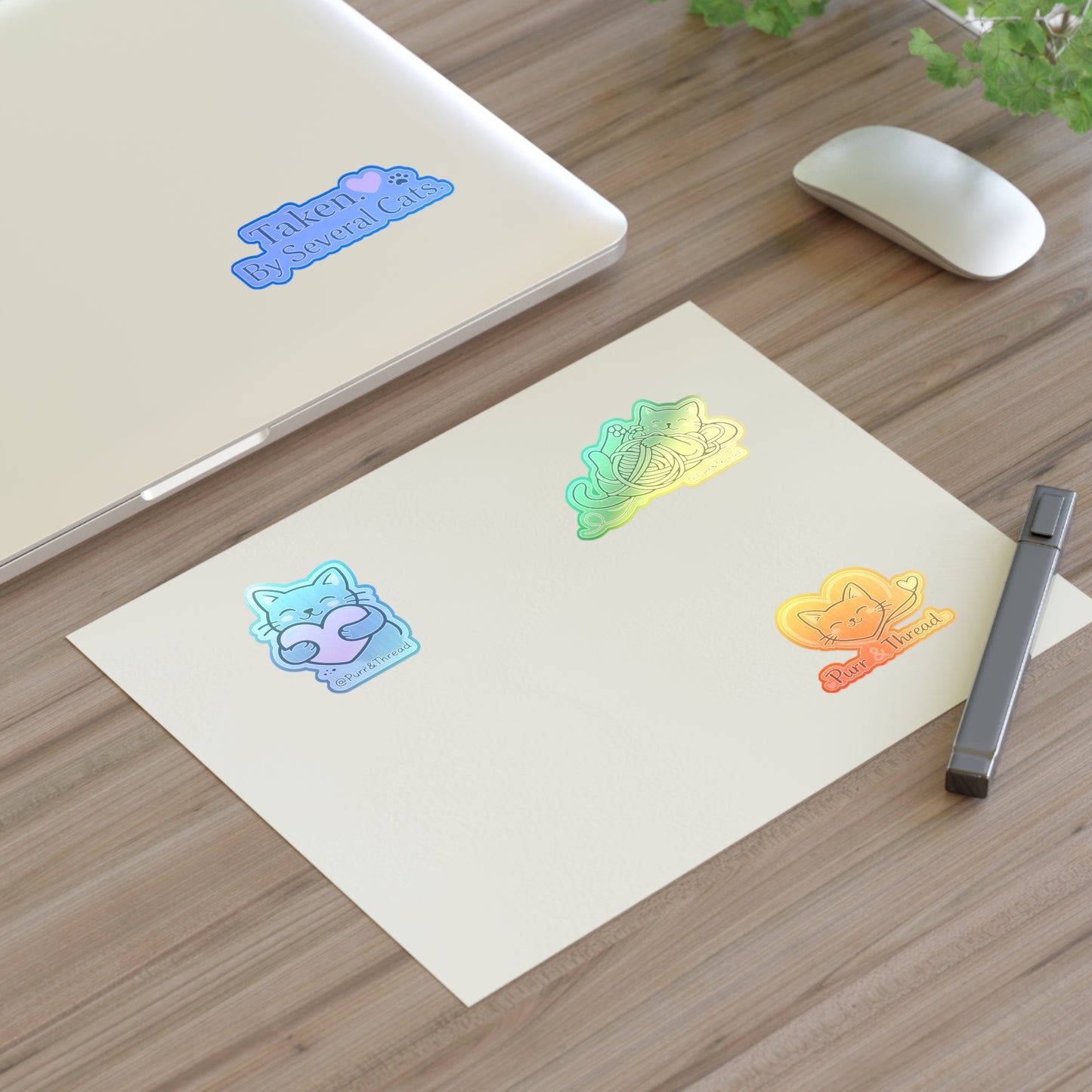 Cat Lover Sticker Sheet — "Taken by Several Cats" Cute Kitty Planner & Laptop Stickers