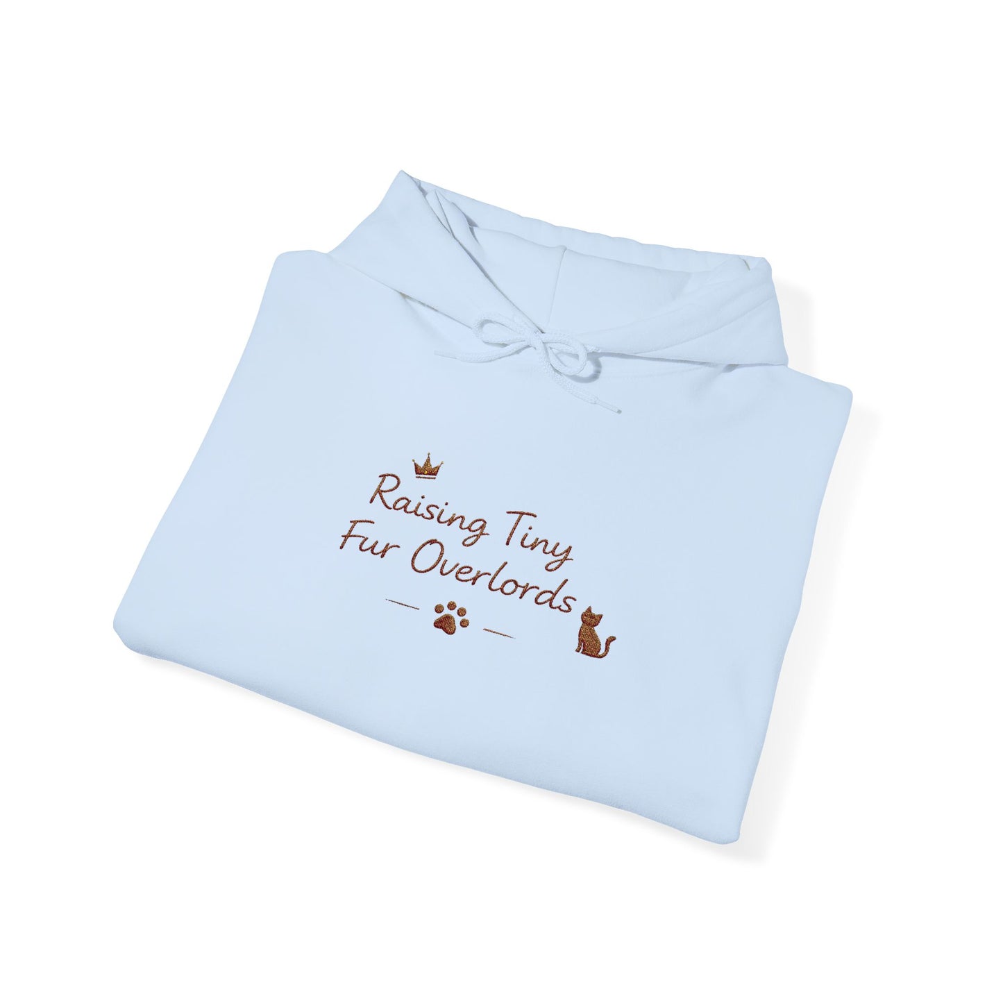 Raising Tiny Fur Overlords Hoodie — Embroidered Cute Cat Pullover