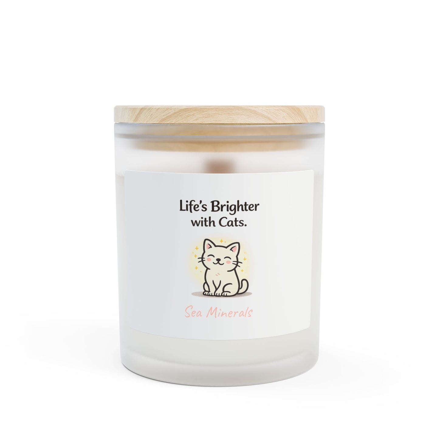 Life's Better with Cats Scented Frosted Glass Candle – Cute Cat Design, 11 oz