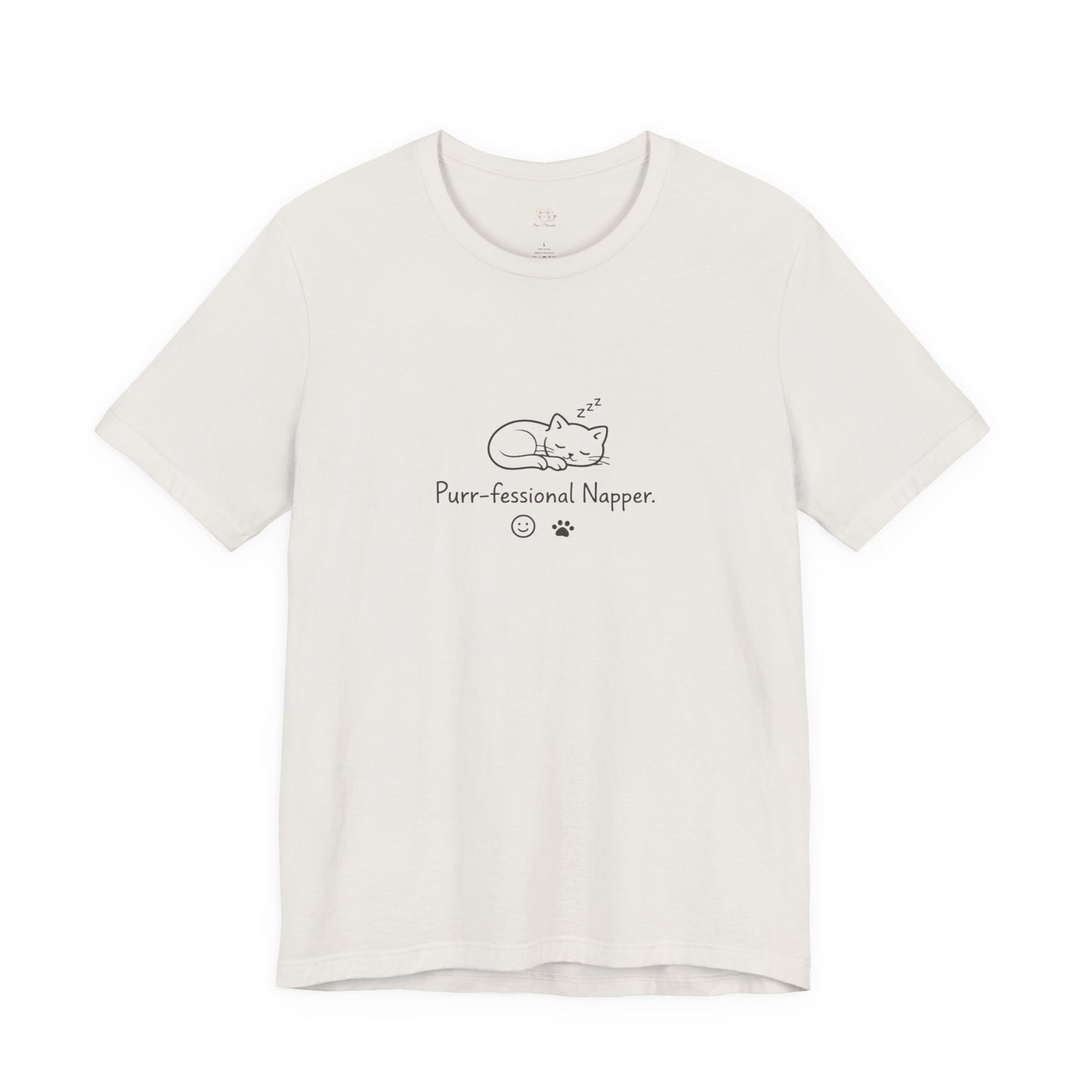 Purr-fessional Napper T‑Shirt — Cute Sleeping Cat Tee