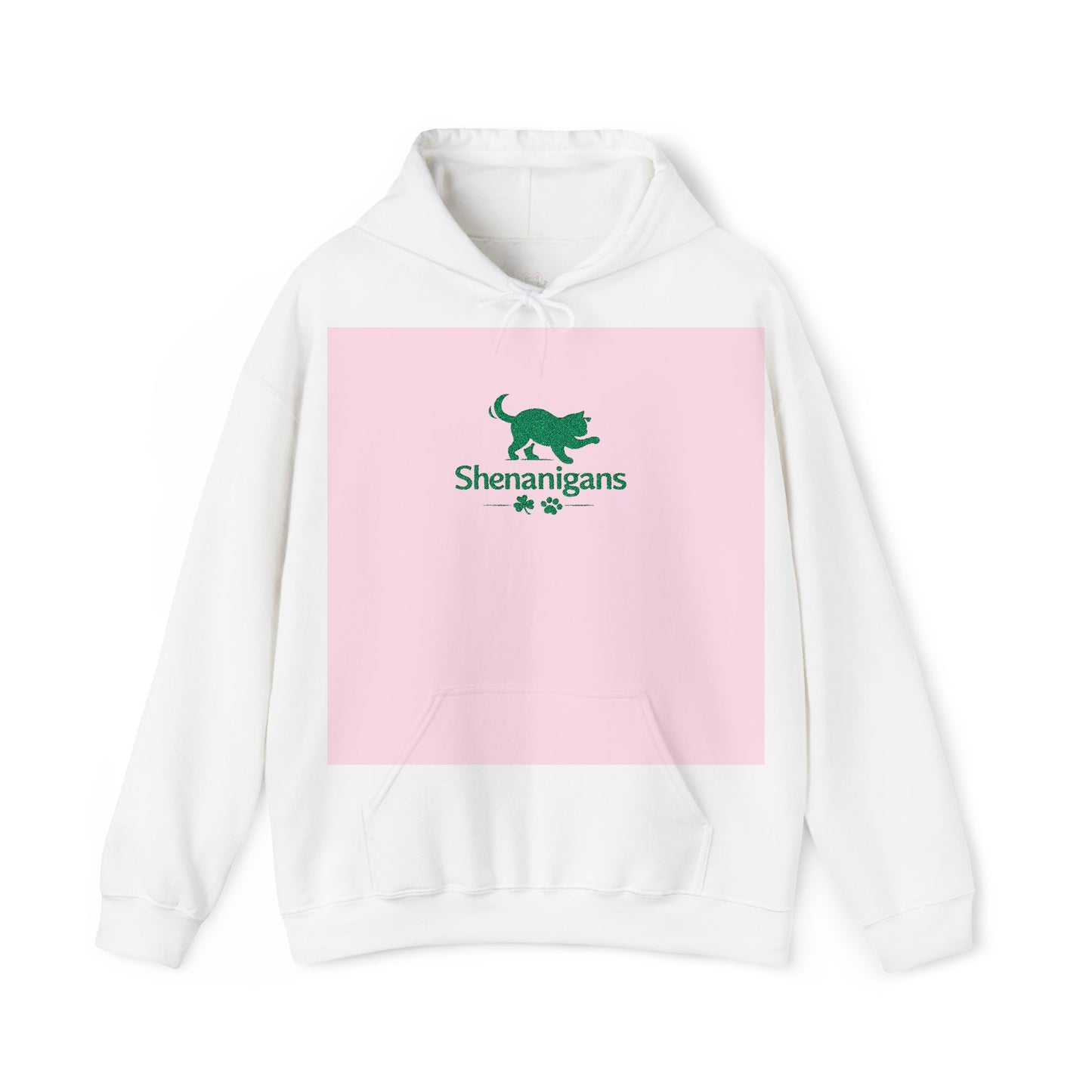 Shenanigans Embroidered Cat Hoodie – Cozy St. Patrick’s Day Pullover