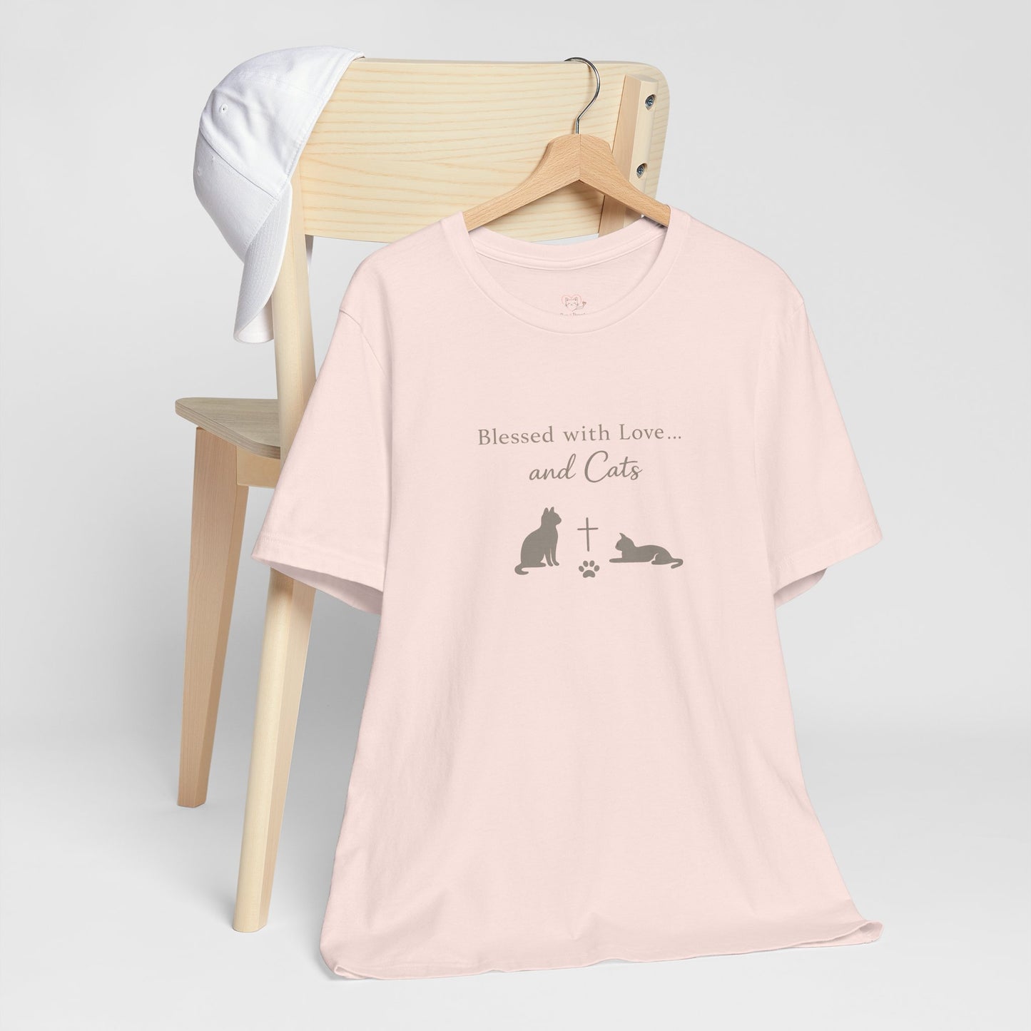 Blessed with Love...and Cats T‑Shirt — Faith Inspired Christian Cat Tee