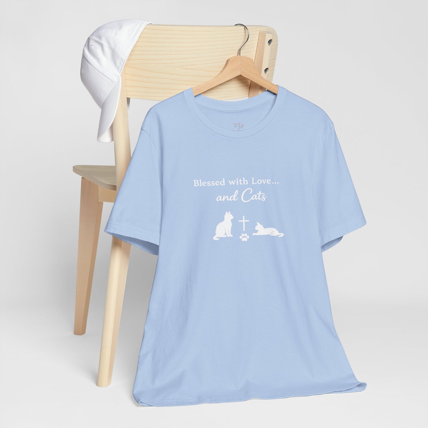 Blessed with Love...and Cats T‑Shirt — Faith Inspired Christian Cat Tee