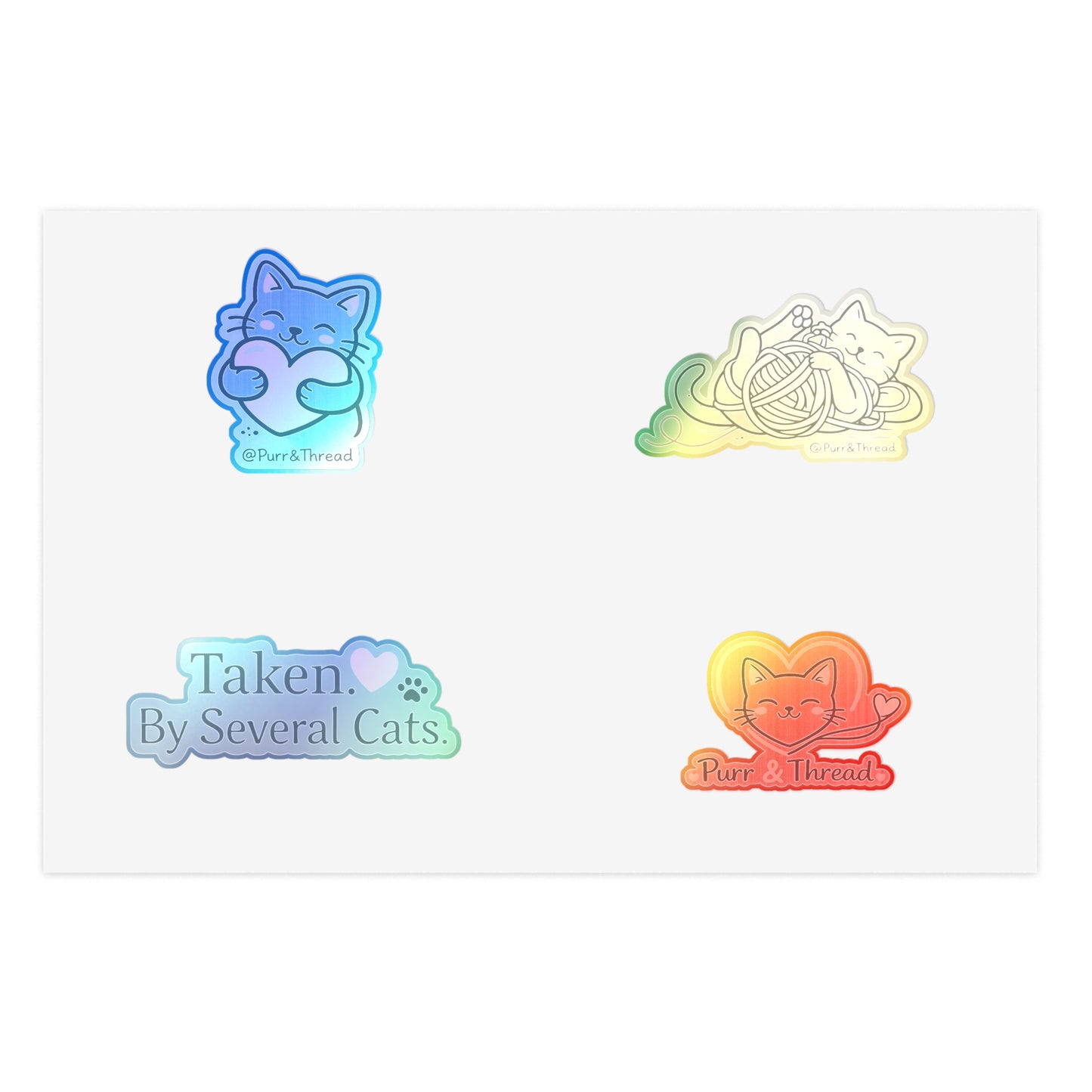 Cat Lover Sticker Sheet — "Taken by Several Cats" Cute Kitty Planner & Laptop Stickers