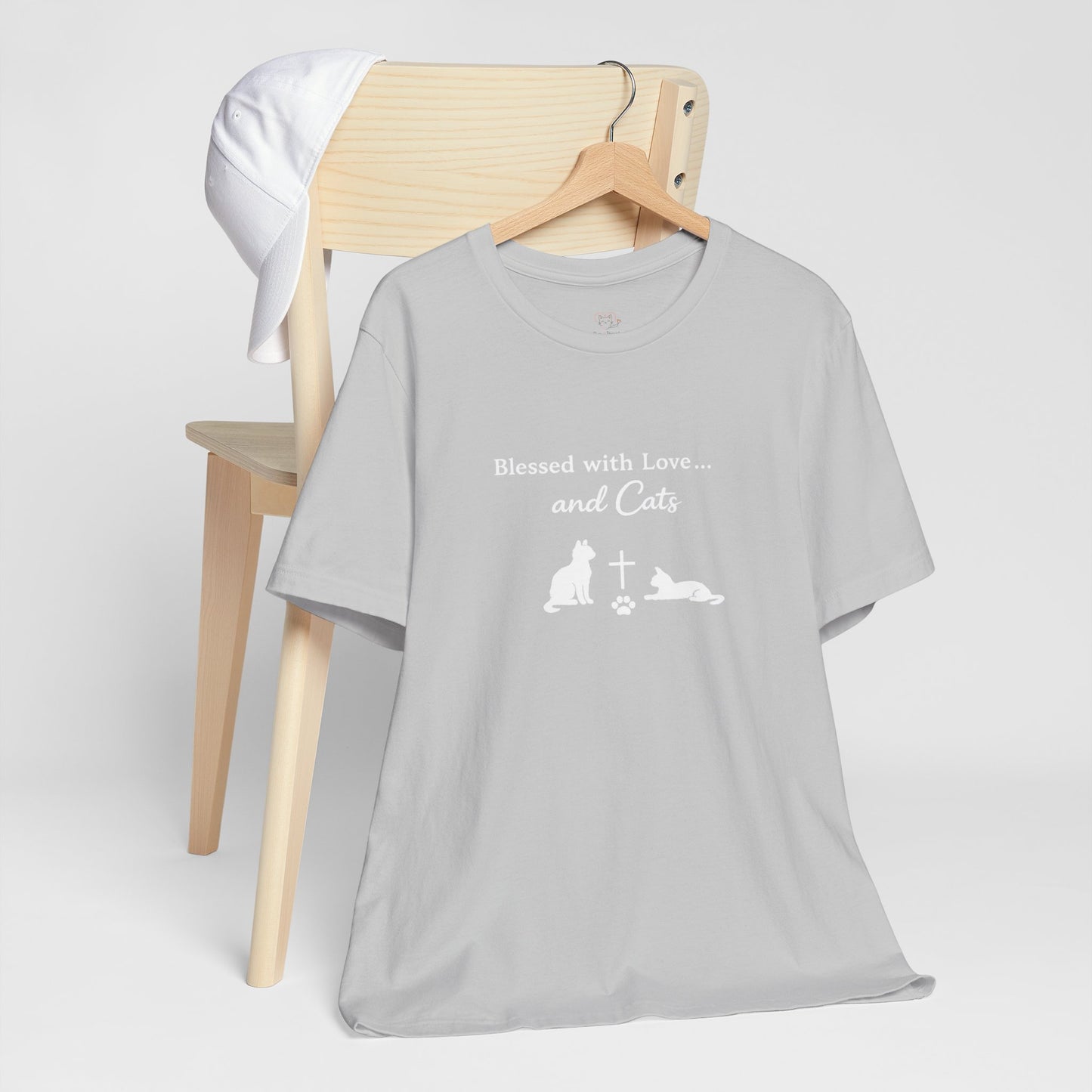 Blessed with Love...and Cats T‑Shirt — Faith Inspired Christian Cat Tee