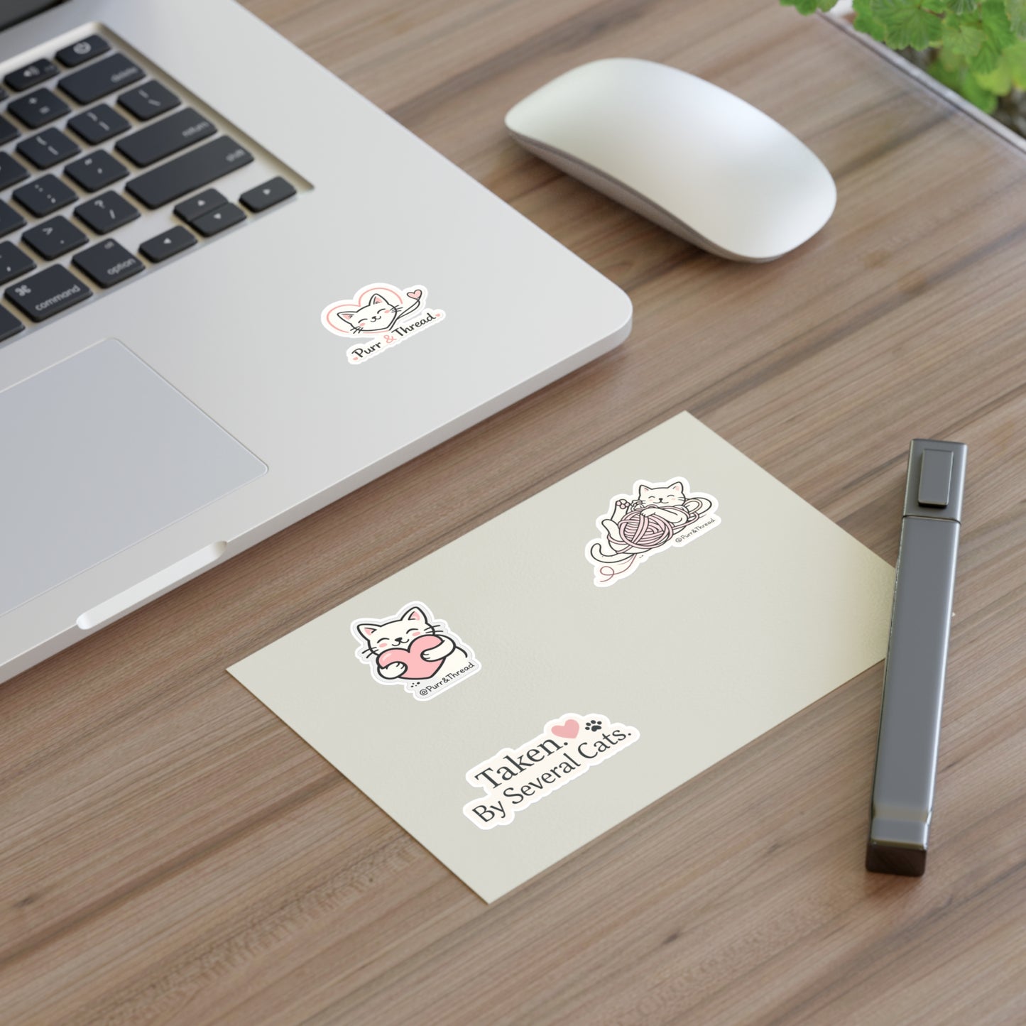 Cat Lover Sticker Sheet — "Taken by Several Cats" Cute Kitty Planner & Laptop Stickers