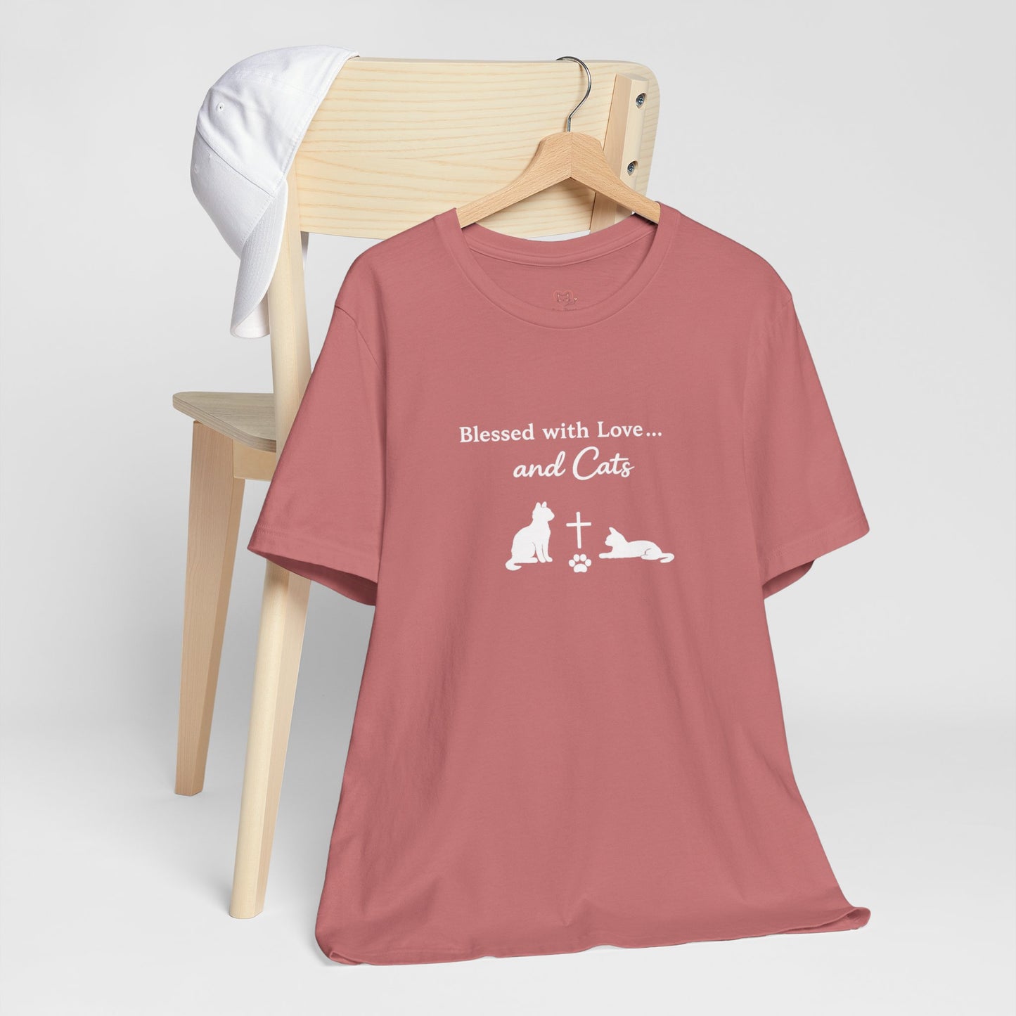 Blessed with Love...and Cats T‑Shirt — Faith Inspired Christian Cat Tee
