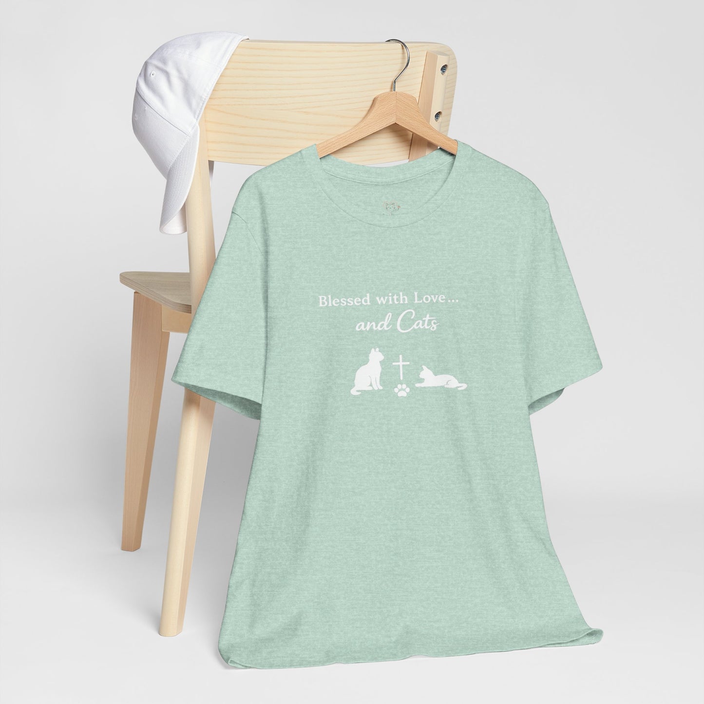 Blessed with Love...and Cats T‑Shirt — Faith Inspired Christian Cat Tee
