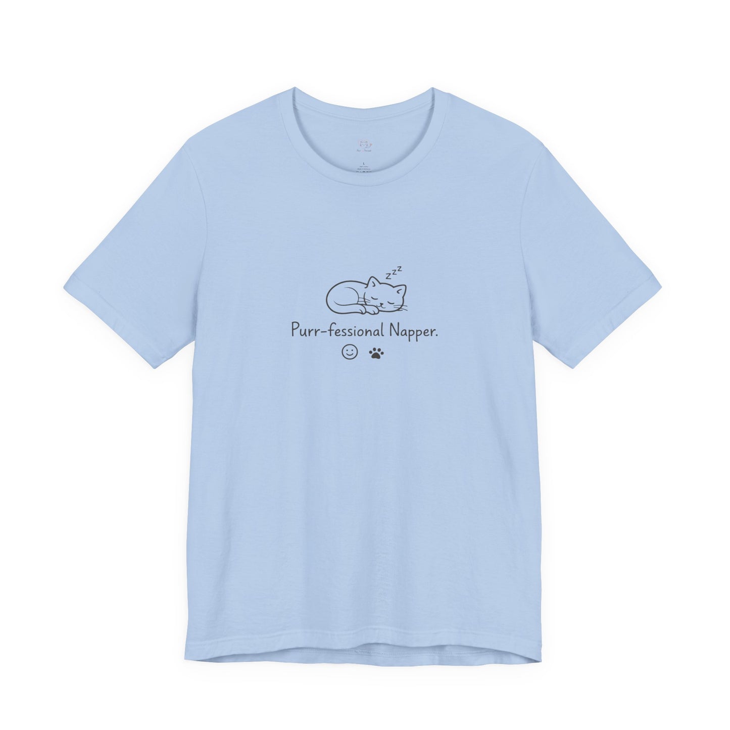 Purr-fessional Napper T‑Shirt — Cute Sleeping Cat Tee