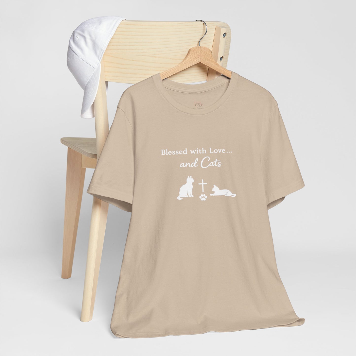 Blessed with Love...and Cats T‑Shirt — Faith Inspired Christian Cat Tee
