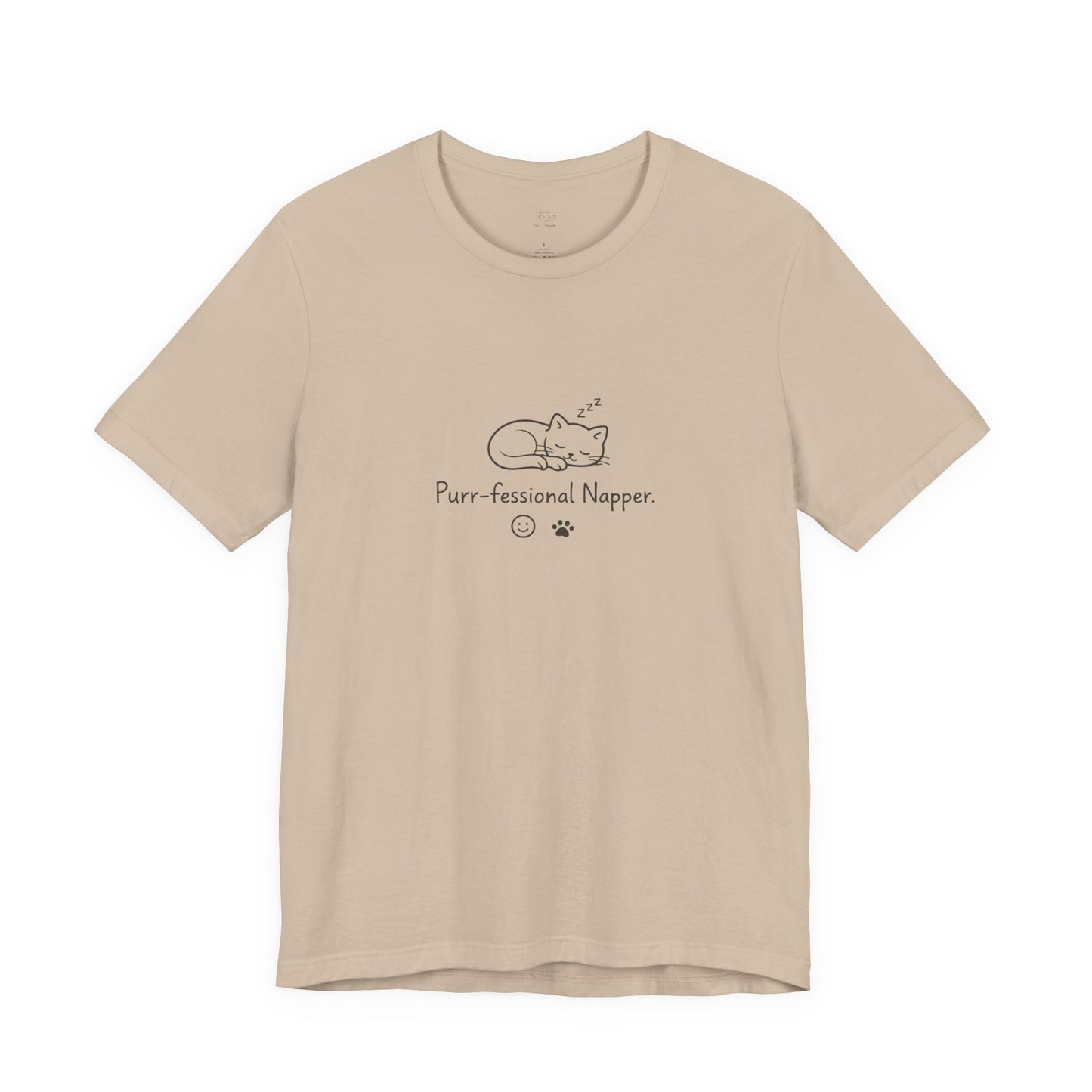 Purr-fessional Napper T‑Shirt — Cute Sleeping Cat Tee