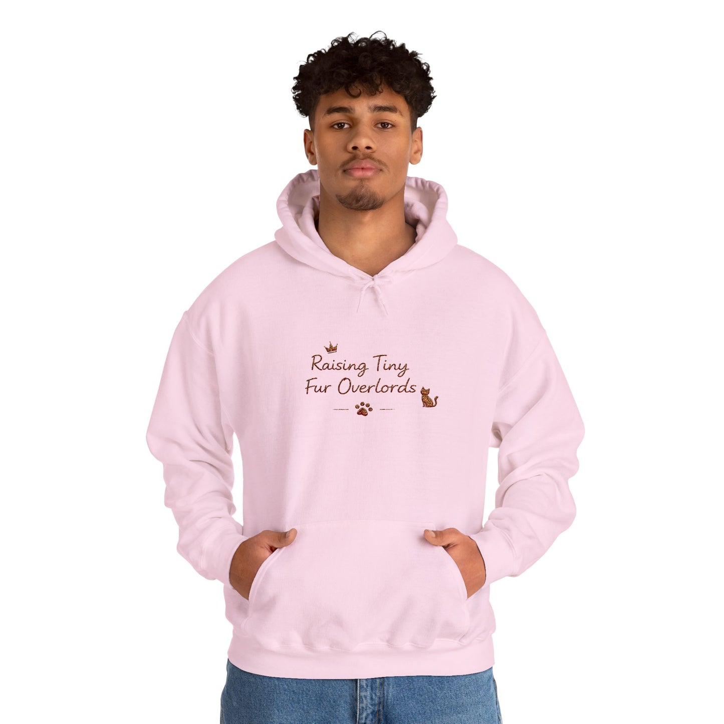 Raising Tiny Fur Overlords Hoodie — Embroidered Cute Cat Pullover