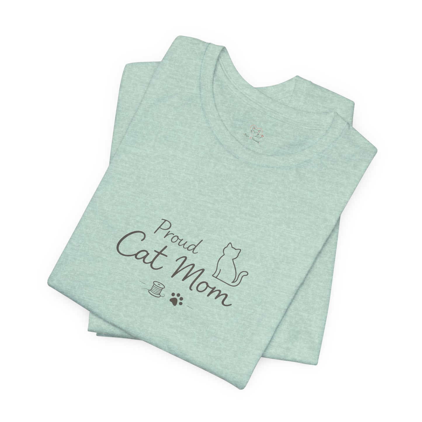 Proud Cat Mom T‑Shirt — Cute Sleeping Cat Tee