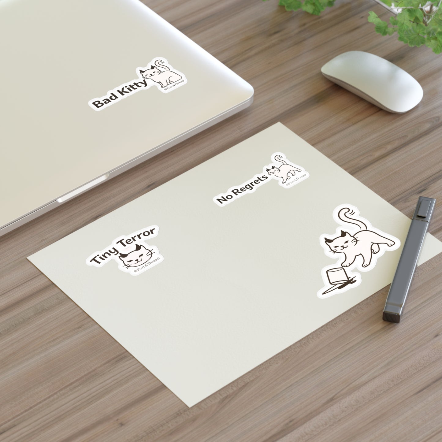 Bad Kitty Sticker Sheet — Sassy Kitty Planner & Laptop Stickers