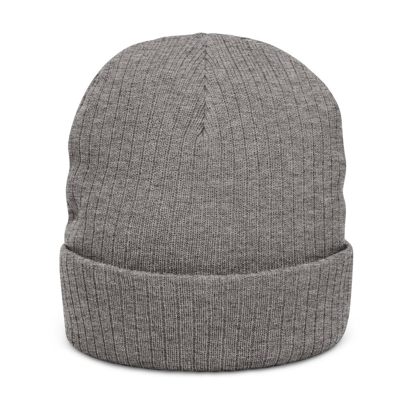 Embroidered 'Tiny Terror' Cat Ribbed Knit Beanie — Cozy Winter Hat